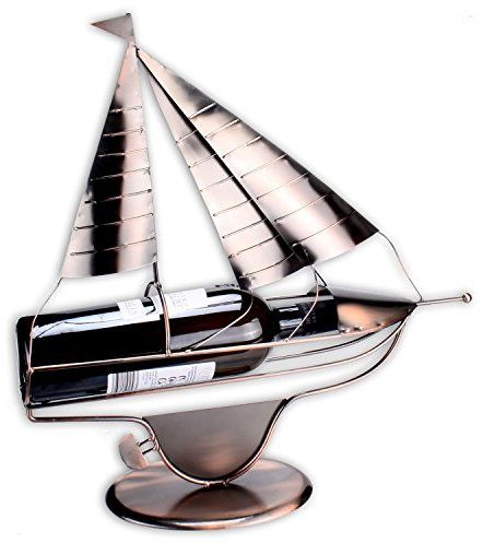 'Support pour bouteille de vin modèle Sailor aspect élégant cuivre 43 cm x 42 cm x 9 cm