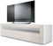 Vladon Lowboard Valencia, Made in Germany, TV-Kommode mit 1 offenem Fach und 2 Klappen, Weiß matt/Creme Hochglanz/Creme Hochglanz (155 x 46 x 40 cm)