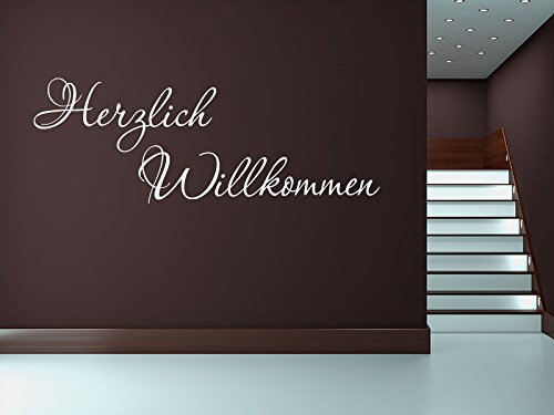 Klebeheld® Wandtattoo Herzlich Willkommen No.2