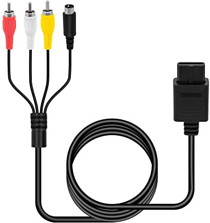 Gam3Gear Mcbazel Câble S-Vidéo AV pour Console SNES/N64/Gamecube PAL | Câble Audio Vidéo Compatible PAL avec Résistance Intégrée | Image Nette et Claire pour les Jeux Rétro