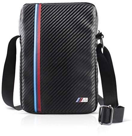 BMW BMTB8MCPBK PU Leder Tablet-Tasche, 17,78-20,32 cm (7-8 Zoll) Stripe Carbon Effekt Tricolor