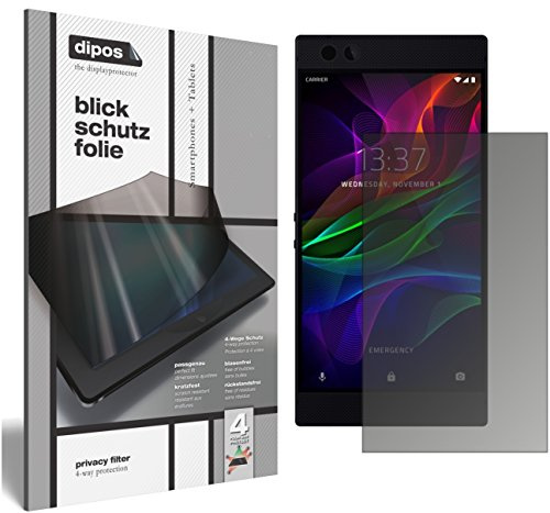 dipos I Privacy Filter compatible with Razer Phone Screen Protector Anti-Spy 4-Way Protection