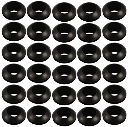 Sourcingmap 30pcs Wire Protective Grommets Black Rubber 10mm Double Sided Grommet