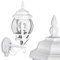 Außenwandleuchte Lentua, Wandlampe aufwärts in antikem Look, Aluguß in Weiß m. Kunststoff-Scheiben, Wandleuchte m. E27-Fassung, Vintage Außenleuchte für Terrasse, Veranda u. Hof, ohne Leuchtmittel