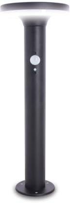Xanlite SO1711 Borne LED Solaire, à détecteur de Mouvement, 3 Modes, éclairage Puissant, 400 lumens Max, 3 Unité (Lot de 1), Noir