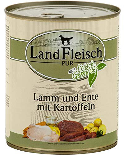 Landfleisch Pur Lamm & Ente & Kartoffeln 800 g - Sie erhalten 6 Packung/en; Packungsinhalt 0,8 Kg