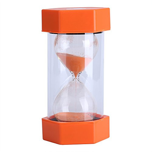 Sabliers Minuterie Horloge de Sable Hourglass 6 Couleurs 3 Minutes / 10 Minutes / 20 mins / 30 Minutes / 60 Minutes Désigné pour Jeux,Cuisine, Exercice(20 Minutes d'orange)
