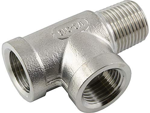 Fittingteile - T-Stück Innen-Innen-Außengewinde Druckluft Wasser Sanitär Fittinge (Werkstoff: Edelstahl 1.4408 - Gewindegröße: R 1/2)