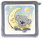 MeinBaby123® Schutzfolie kompatibel mit Toniebox | Schutzcover selbstklebend | Aufkleber passgenau I Folie Sticker I Toniebox Zubehör | Koala mit Mond und Sternen