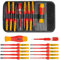 INGCO Jeu de Tournevis Isolés Interchangeable 12 Pièces, 1000V VDE Tournevis Électricien, conformément à la certification GS HKISD1201
