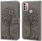 GLANDOTU Handyhülle für Motorola Moto G30 / Moto G20 / Moto G10 Hülle Klappbar Lederhülle [Weicher TPU] [Magnet] Ständer Flip Cover Wallet Schutzhülle Case Moto G30 Tasche (Grau)