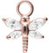 PIERCINGLINE Chirurgenstahl Anhänger für Clicker Ringe & Kreolen LIBELLE Piercing Ohr Helix Roségoldfarben