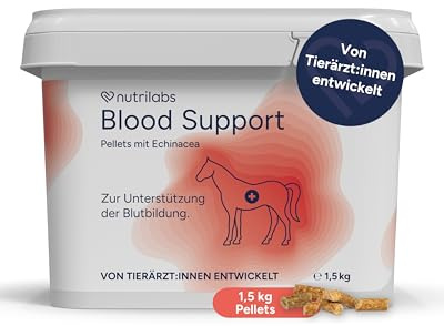 NutriLabs Blood Support Pellets für Pferde 1,5 kg - Blutzusatz - Eisen - Nahrungsergänzung Eisenpräperat - Vitalstoffe Blut