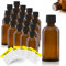 Oputec 20 x 50 ml Tropfflaschen aus Glas + 20 Beschriftungs-Etiketten - Braune Apothekerflaschen mit Tröpfler - Kleine Glasflaschen mit Schraubverschluss