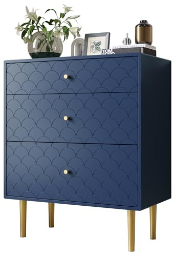 SOFTWEARY Kommode mit 3 Schubladen, 75/40/89 cm, Nachtkommode, Mehrzweckschrank, Küchenschrank, Schrank für Wohnzimmer Schlafzimmer Flur