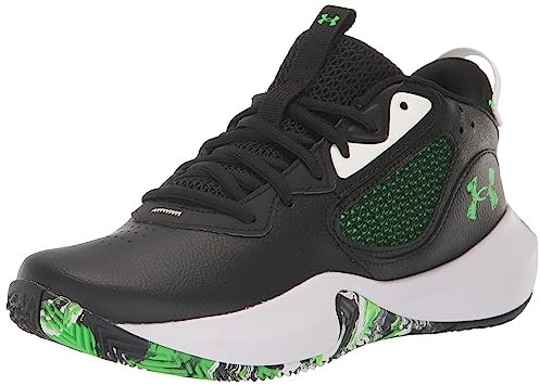 Under Armour Unisex Kinder UA GS Lockdown 6 Sneaker, Black/White/Green Screen, 36 EU Weit
