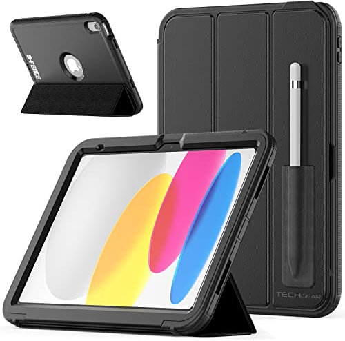 TECHGEAR D-Fence Funda Compatible con iPad 10 (10a generación, 2022) - Funda Protectora Delgada Resistente al Impacto - Niños Escuelas Constructores Trabajadores Carcasa para iPad 10, 10.9 Pulgadas