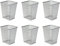 OSCO Silver Wiremesh Waste Bin | Square | 6 Pack | Height - 30 cm | Width - 25 cm | Trash Can | Waste Paper Basket | Recycling Container | Office | Home | Bathroom