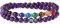 GAVU Damen OM Armband Kristall Perlenarmband aus Amethyst Größe M