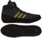 adidas Men's HVC Wrestling Shoe, Black/Charcoal/Metallic Gold, 10