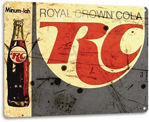 Royal Crown RC Cola Soda Pop Ad Vintage Look Retro Store Wanddekoration Metallschild 20,3 x 30,5 cm