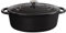 CHEF CUISINE Bräter Gusseisen mit Deckel, Oval groß 6,7 L, Induktion, Schwarz, hitzebeständig bis 350° C, backofengeeignet, perfekt auch zum Brot backen