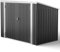 XEMQENER Garden Storage Shed, Lockable Outdoor Bike Storage with Door and Sloping Roof, Metal Galvanized Steel Shed for Garbage Bins, Garden Tools, Bike, Black,(L176x W105x H130 cm)