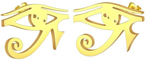 Ra Eye Ohrstecker aus Edelstahl, ägyptisches Auge des Horus, Ohrstecker für Damen und Herren, antikes Themenschmuck, Geschenk, Edelstahl