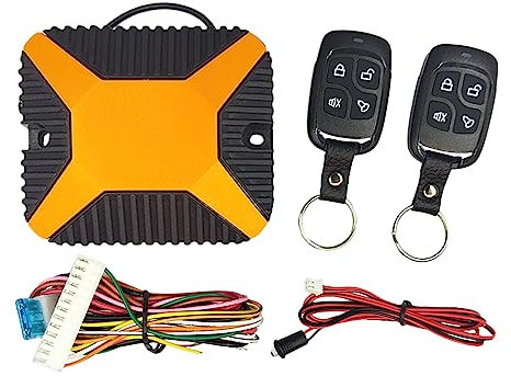 SANWAN Auto Alarmanlage mit Fernbedienung, 12V Diebstahlsicherung Alarmanlage, Auto Keyless Entry System Kit mit 2 Fernbedienungen (CSD-403/T105)