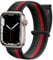 Maledan Nylon Cinturino Compatibile con Apple Watch Cinturino 42mm 44mm 45mm 49mm 40mm 41mm, Cinturino Compatibile con iWatch Series 9 8 7 6 5 4 3 SE, 42mm/44mm/45mm/49mm, Nero/Rosso/Verde Scuro