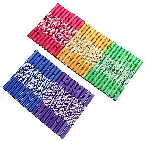IWOWHERO 50Stücke Hohler Aluminium Windspielröhren DIY Windspiel Rohre für Kreative Garten und Wohnraumdekorationen Bunte Aluminiumröhren für Windspiele Selber Machen