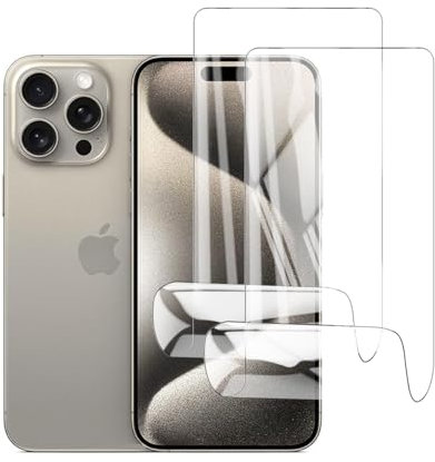 Glcrrpu 2 Stück Schutzfolie Film für iPhone 15 Pro Max[6.7],Hydrogel Displayschutzfolie Folie Flexible Weich Transparente TPU,HD