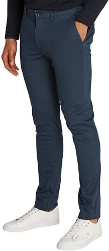 Tommy Hilfiger Herren Chino Hose Bleecker Printed Structure Slim Fit, Blau (Desert Sky), 32W/36L