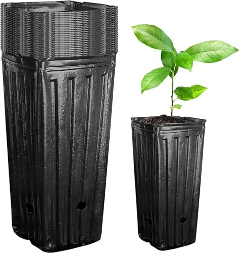 BaoT8YLu 50 Pieces Pots de Pépinière, Plastique Réutilisables Pot Semi_s/Godets Semi_s/Pot de Repiquage/Pot de Culture pour la Plantation Intérieure et Extérieure, 10 x 20cm