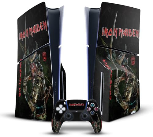 Head Case Designs Offizielle Iron Maiden Senjutsu Album-Cover Grafik Kunst Vinyl Haut Gaming Aufkleber Abziehbild kompatibel mit Sony PlayStation 5 PS5 Slim Disc Edition Console & DualSense Controller