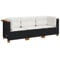 vidaXL Gartensofa 3-Sitzer, Gartensessel mit Kissen, Modular Loungesofa für Garten Terrasse, Sofa Garnitur Gartenmöbel, Schwarz Poly Rattan