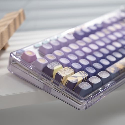 ILYCHEEGAMI PBT Materialverlauf, violette Tastenkappen, MOA-XDA-Profil, runde Tastenkappen, Set mit mechanischen Tastatur-Tastenkappen, kompatibel mit Cherry MX Schaltern, Gateron, TTC und Klonen