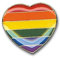 Generisch Regenbogen Flagge Herzform Clip Anstecker Pin Anstecknadel Button, Größe ca. 17 mm, Rot, Modern, Unisex, 1 Count, APPAREL_PIN, 5846378031