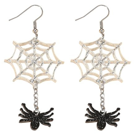 FFWTPY Ohrringe Gothic Spinnennetz Schmuck Vintage Schwarz Baumeln Gruselige Kostüm Ohrstecker Übertrieben Geschenke für Frauen Und Mädchen