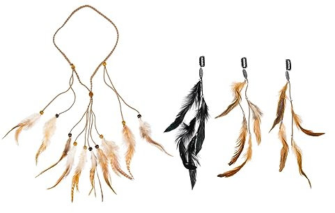 PLAFOPE Boho Federstirnband Haarband mit Federhaarspangen Hautfreundlich und Angenehm zu Tragen für Fotos und Mädchen Dekoration