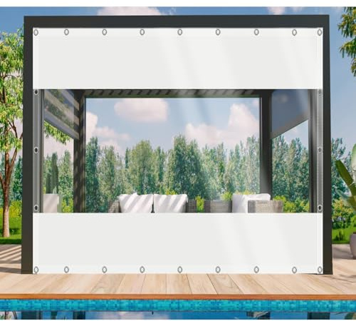 DGSFES Bâche de Protection Exterieur Bache Transparente 2,2mx3,6m,600g/m² Bache Epaisse PVC Impermeable avec œIllets pour Terrasse Serre de Jardin Pergola Poule
