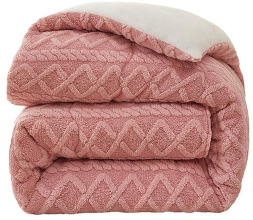 Simply Soft Couverture lestée rose moelleuse – Couverture de lit de luxe en flanelle polaire épaisse avec couette double face en velours pelucheux – Literie lourde et chaude