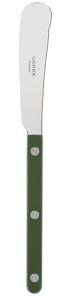 SABRE PARIS - Buttermesser 20cm - Bistrot - Rundes Messer Für Butter, Honig, Marmelade - Edelstahl & Nylon - Spülmaschinenfest - Grün