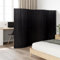 Myheimly Paravent Raumteiler Paravent Trennwand Spanische Wand Vlies-Rückseite Sichtschutz Bambusmatte Flexibel Stellwand Bambus Schwarz 165x400 cm Bambus