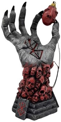 Whbbbj Berserker-Gotteshand-Statue, Berserker-Statue, Hand-Gottes-Skulptur, Skelett-Handfigur-Dekoration, Harz-Sensenmann-Teufel, rechte Hand, Kunsthandwerk, Halloween-Zubehör, Heimbüro-Dekoration