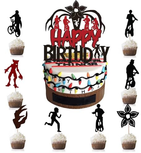 Happy Birthday Kuchendeko Schwarz, Geburtstag Tortendeko Junge Mädchen, Geburtstag Kuchendekoration Cake Topper Geeignet Für Cupcake Dekoration Und Theme Party Supplies