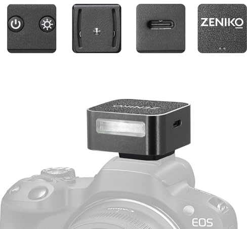 Zeniko ZF04 Leichter On-Kamera-Blitz, Mini-Blitz, Speedlite, CCT 6500 K ± 200 K, 372 Full-Power-Blitzlicht mit Universal-Blitzschuh-Halterung, passend für Canon, Nikon, Sony, Fuji, Leica Kameras