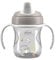 Chicco VASO DE ENTRENAMIENTO, Vaso de plástico antigoteo para niños, vaso para aprender a beber, boquilla ergonómica semiblanda, válvula y asas extraíbles, 6 meses+, 0% BPA, Gris