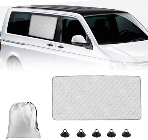 Parasol Coche Lateral Compatible con VW T5 T6 2003-2024, Puerta Corredera Protector Solar Lateral para Coche Protección Solar Interna Protección UV, Plegable