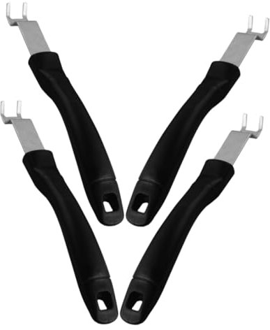 PEPLAYTAL 4pcs Stainless Steel Cooking Grid Lifter Tool for Efficient Grilling and Barbecue Long Handle Gripper for Hot Surfaces for Charcoal and Gas Grills